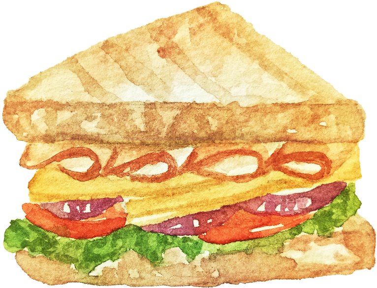 Watercolor Sandwich Illustration Graphic